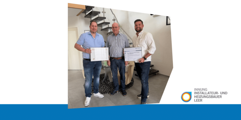 Von links: Holger Focken (stellv. Obermeister), Johann Meyerhoff und Benjamin Elsen (Obermeister).
Foto: Hanne Meyerhoff